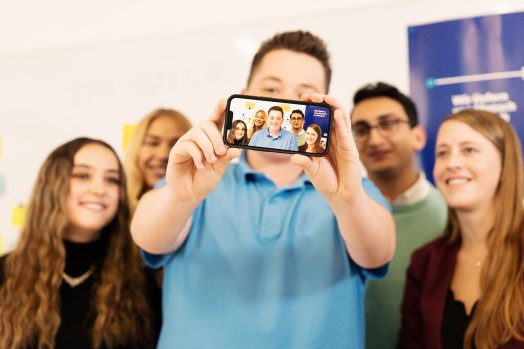 Students taking a selfie 